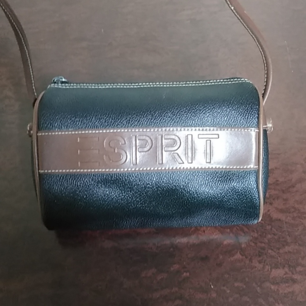 Vintage Esprit Black leather crossbody bag